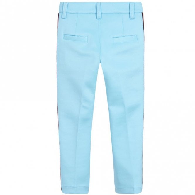 Fendi Boys Leg Logo Neoprene Joggers Light Blue