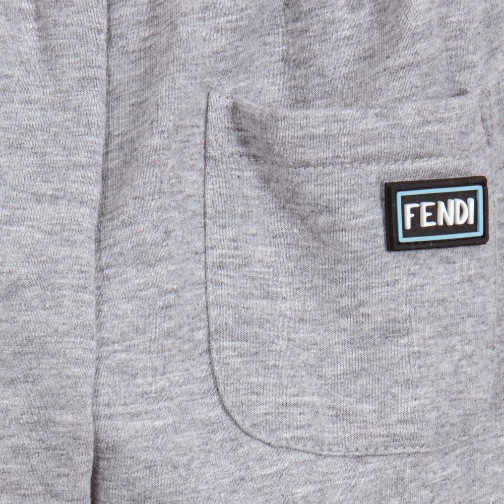 Fendi Boys Small Logo Joggers Grey