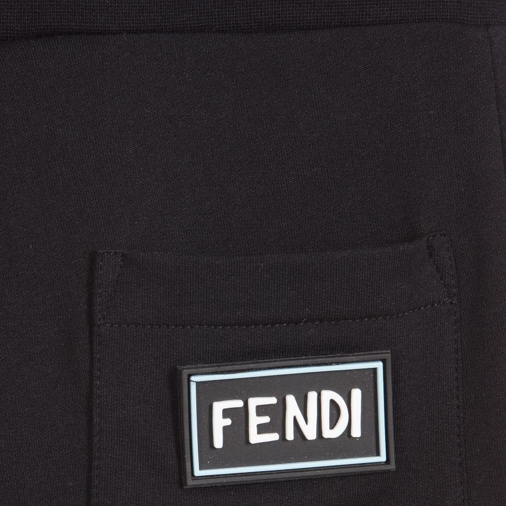 Fendi Boys Back Pocket Logo Joggers Black