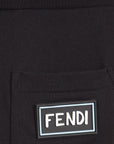 Fendi Boys Back Pocket Logo Joggers Black
