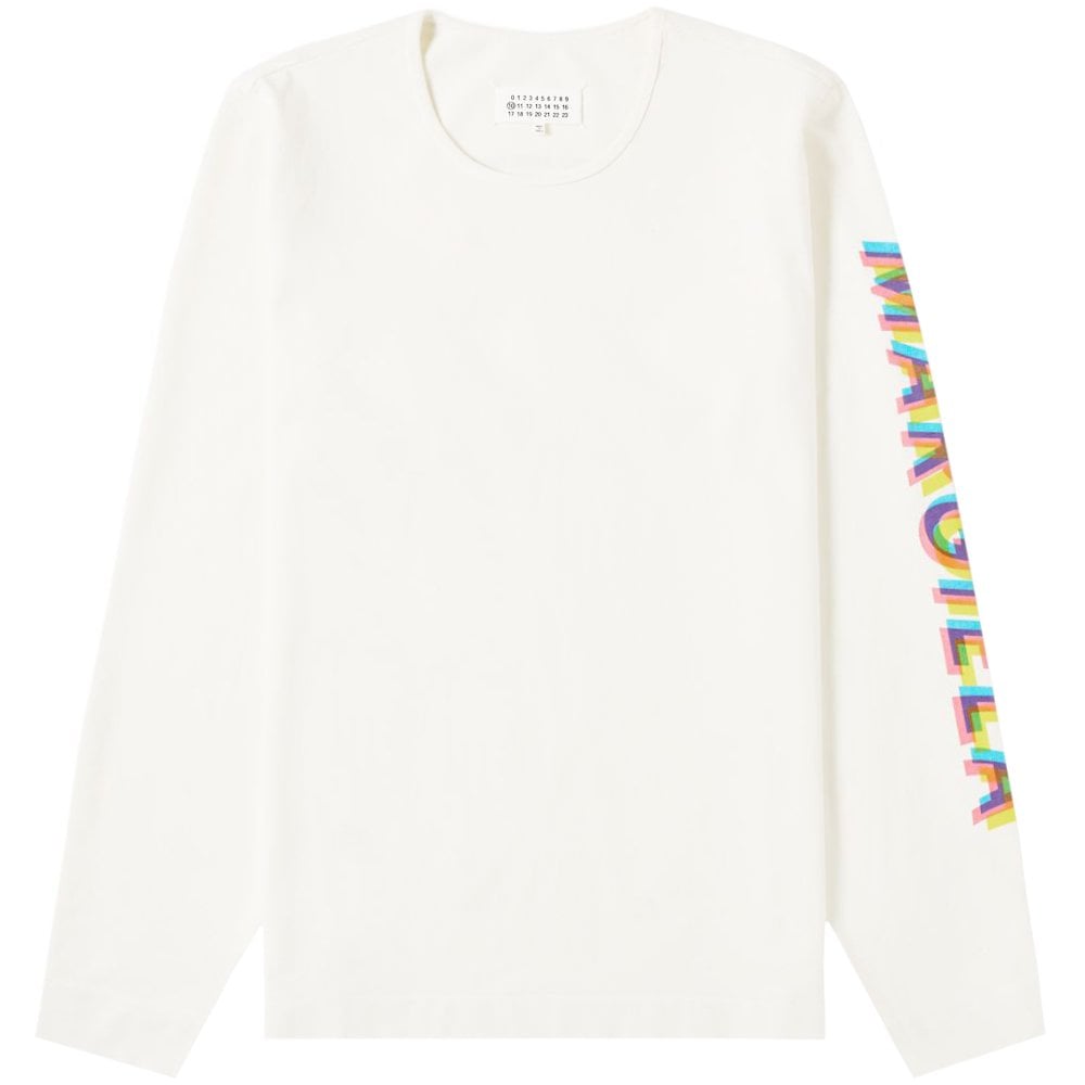 Maison Margiela Men&#39;s Sleeve Logo Sweatshirt Cream