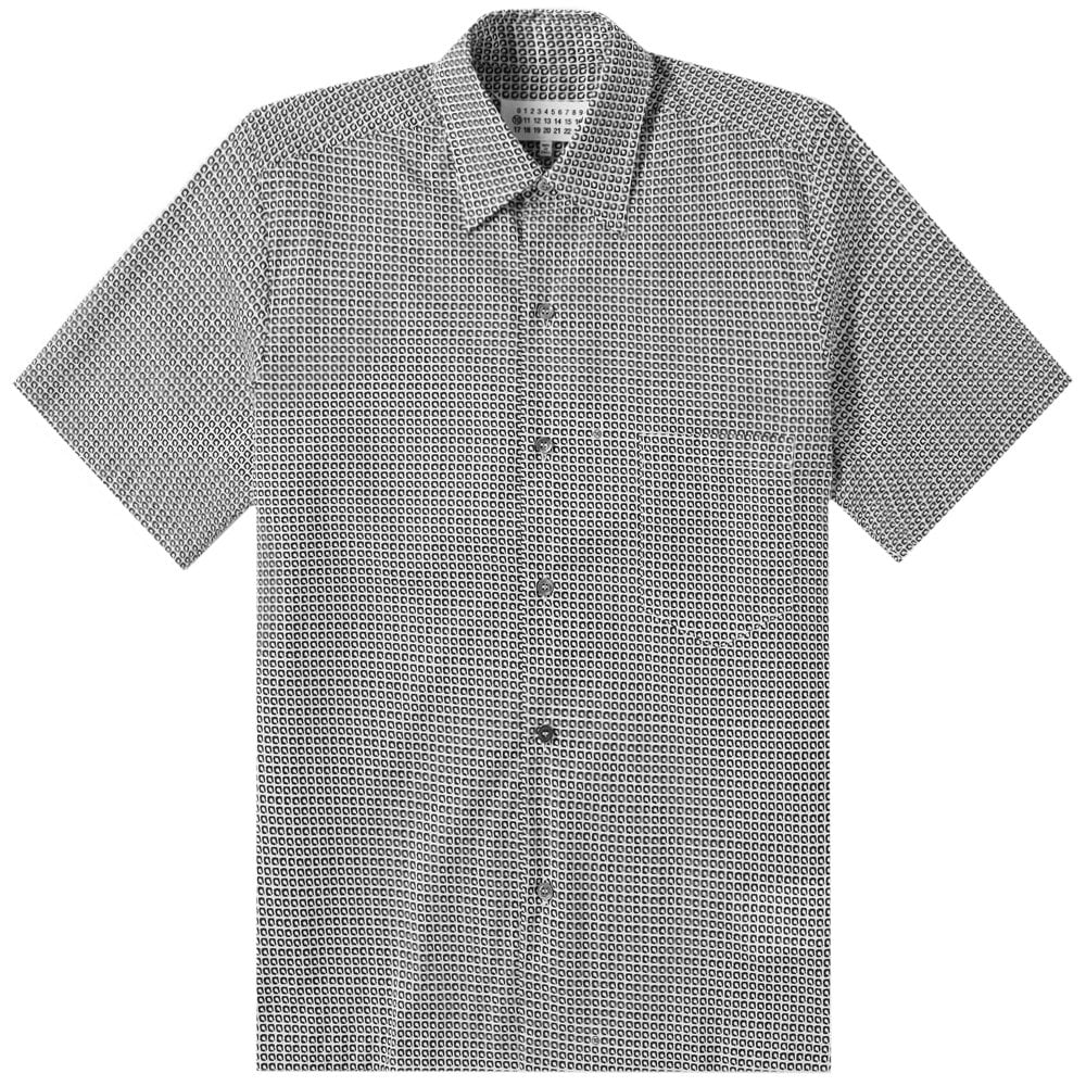 Maison Margiela Men&#39;s Patterned Short Sleeve Shirt Grey