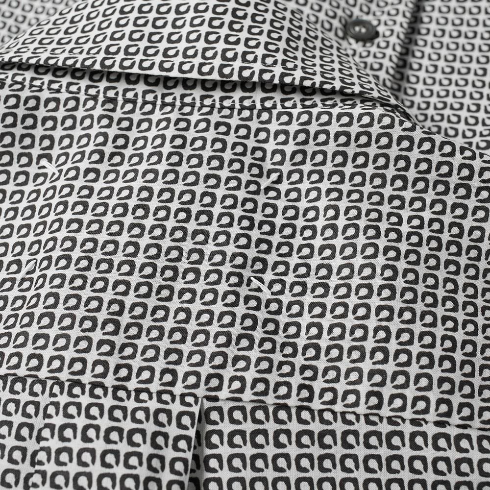 Maison Margiela Men&#39;s Patterned Short Sleeve Shirt Grey