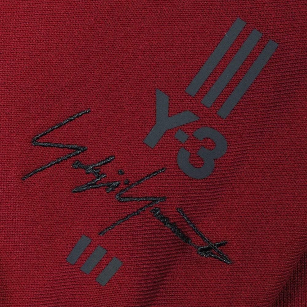 Y-3 Men&#39;s Arm Logo Hoodie Burgundy