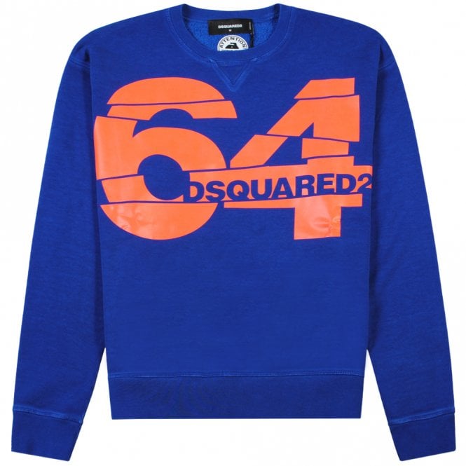 Dsquared2 Men&#39;s 64 Graphic Print Sweatshirt Blue