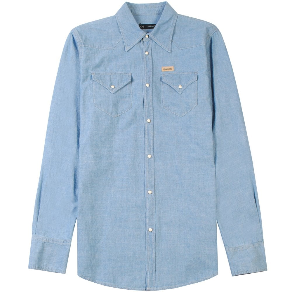 Dsquared2 Men&#39;s Light Denim Shirt Blue