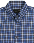 DSquared2 Men's Checked Cotton Flannel Shirt Blue