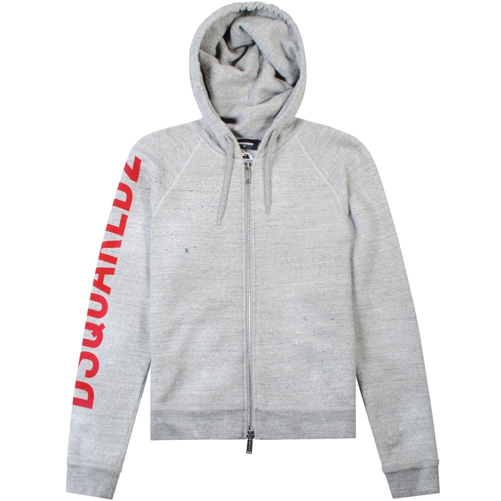 Dsquared2 Men&#39;s Arm Logo Hoodie Grey