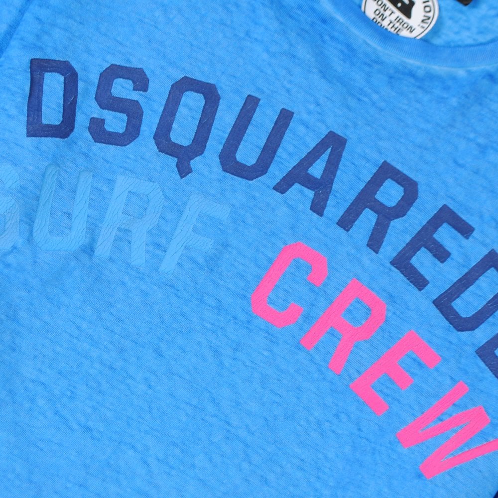 Dsquared2 Men&#39;s Surf Crew Long Sleeve T-Shirt Blue
