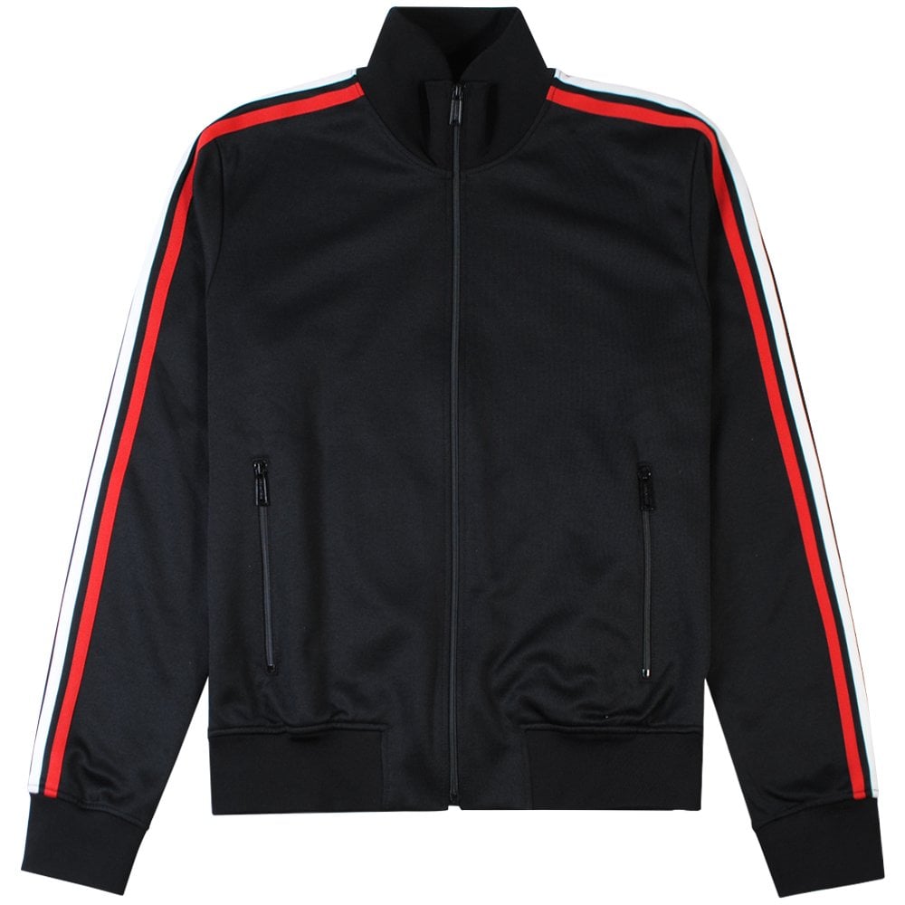 Dsquared2 Men&#39;s Arm Stripe Zip Top Black