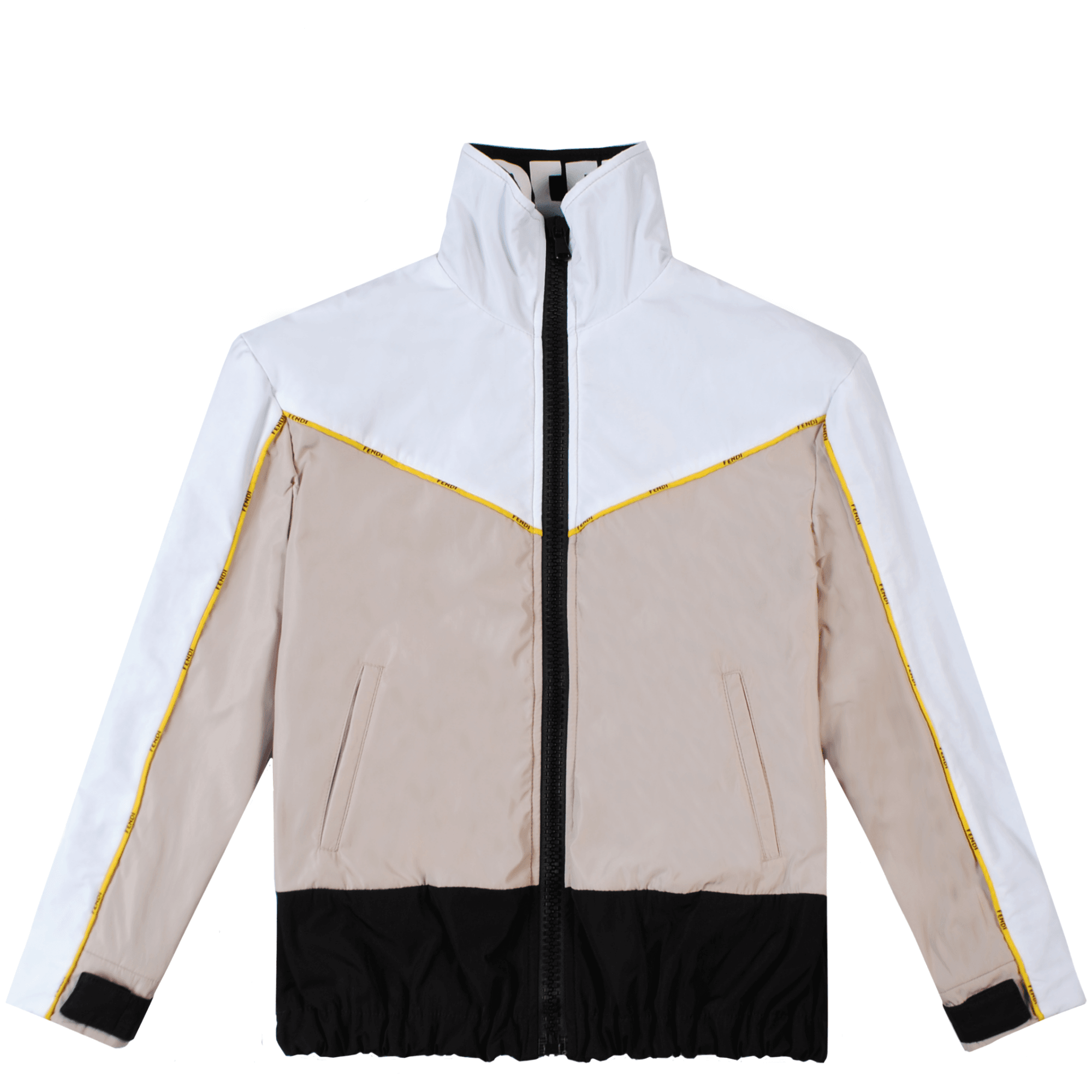 Fendi Boys Nylon K-way Jacket White &amp; Beige