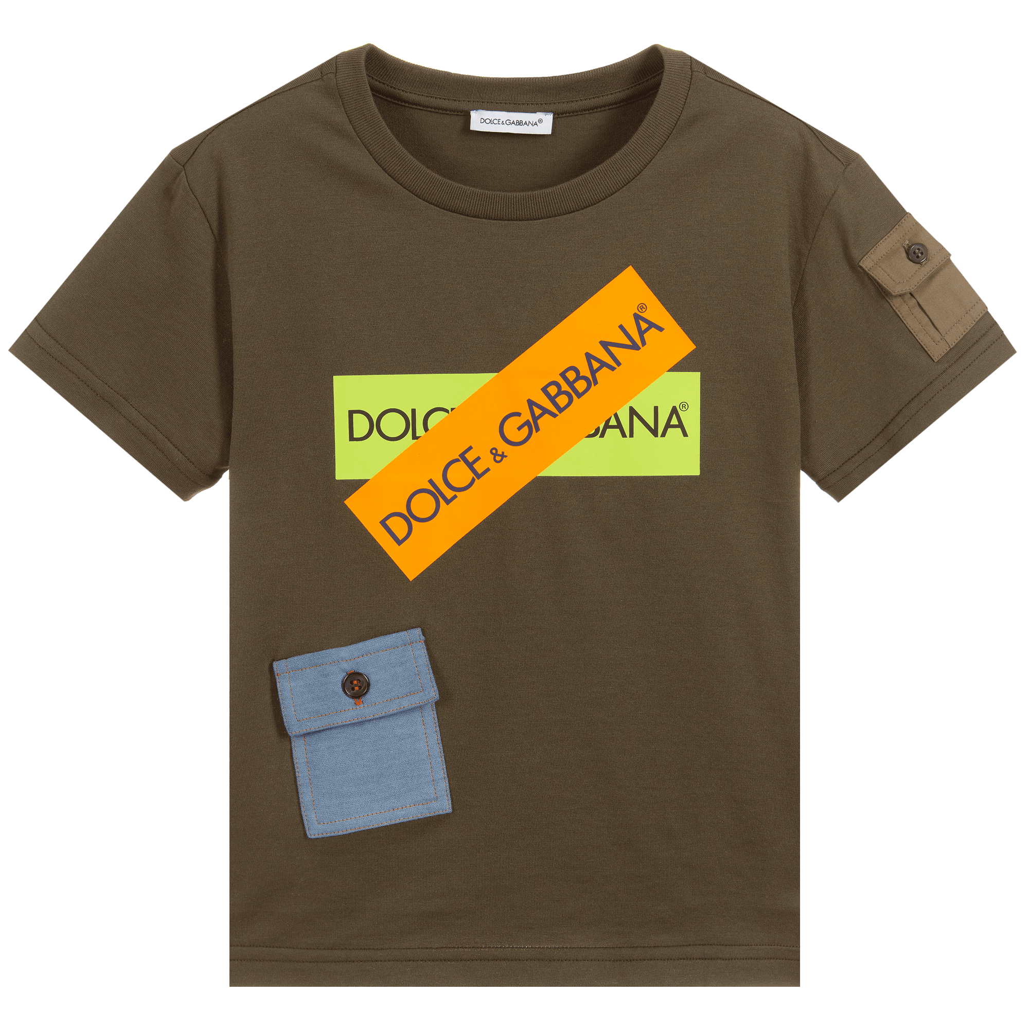 Dolce &amp; Gabbana Boys Tape T-Shirt Khaki