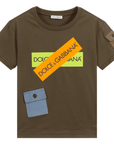 Dolce & Gabbana Boys Tape T-Shirt Khaki