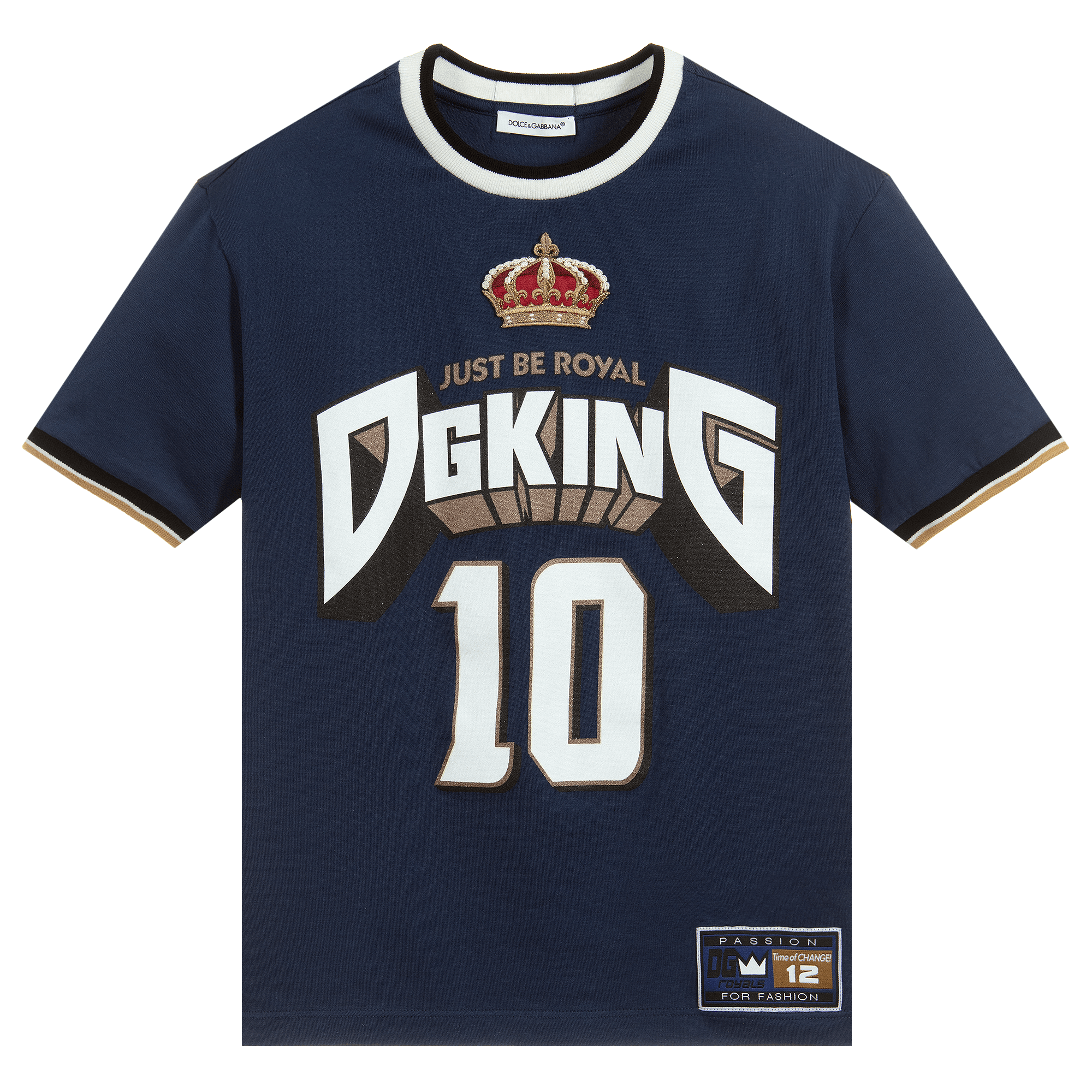 Dolce &amp; Gabbana Boys &quot;Just Be Royal&quot; T-Shirt Navy