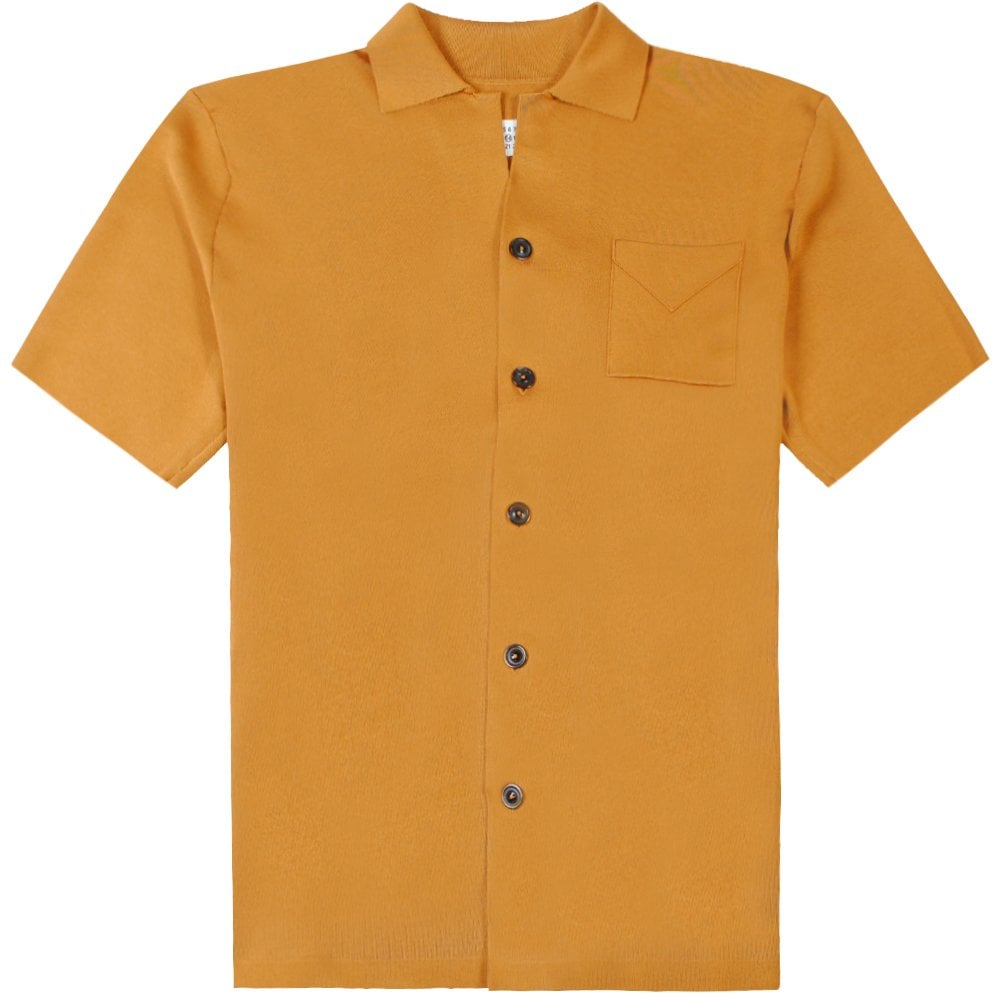 Maison Margiela Men&#39;s Button Styled Polo Shirt Bronze