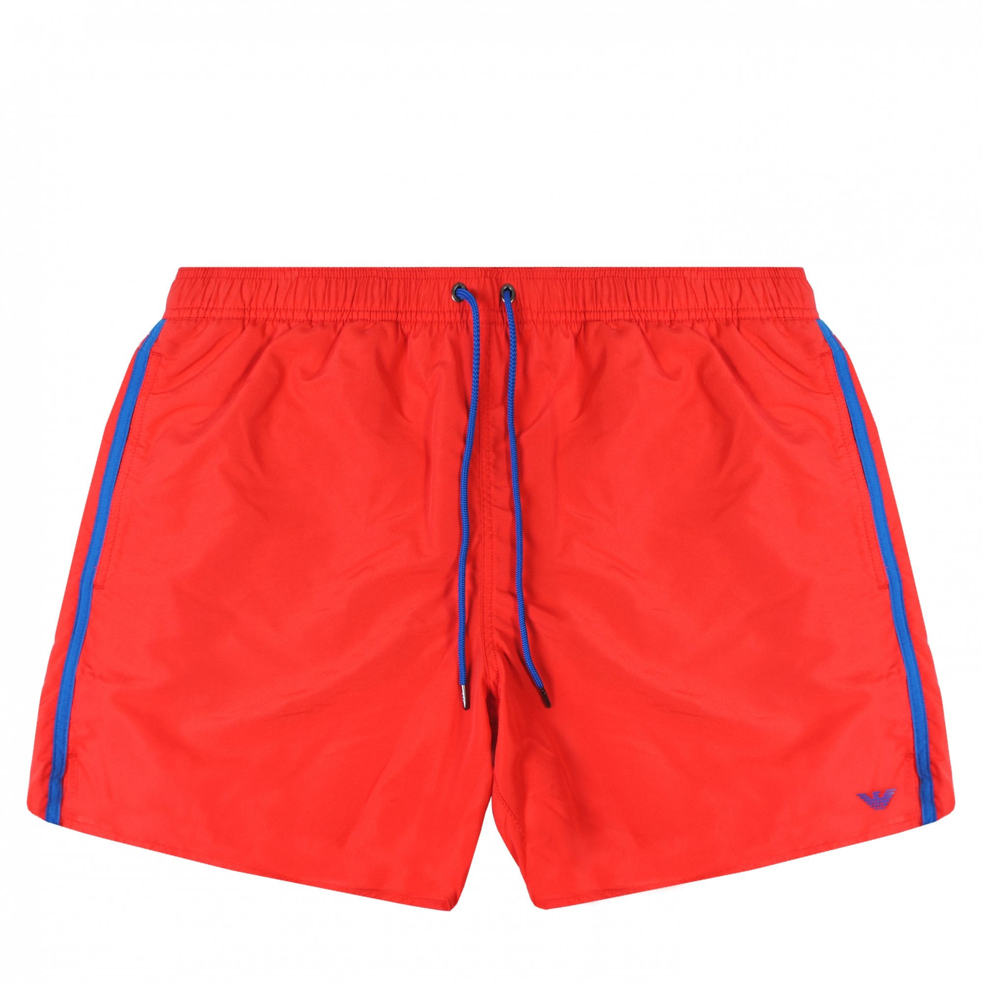 Emporio Armani Men&#39;s Logo Swim Shorts Red
