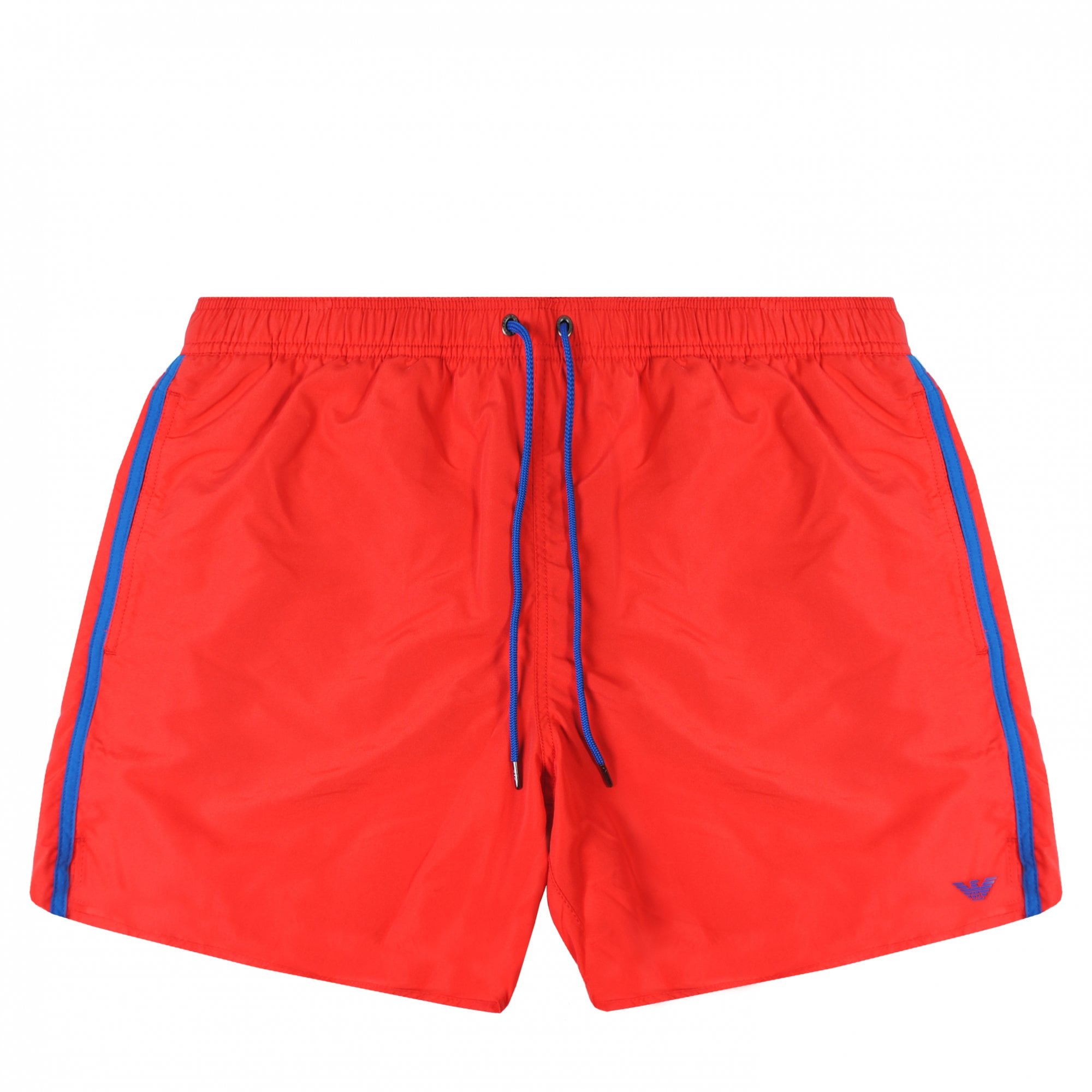 Emporio Armani Men&#39;s Logo Swim Shorts Red