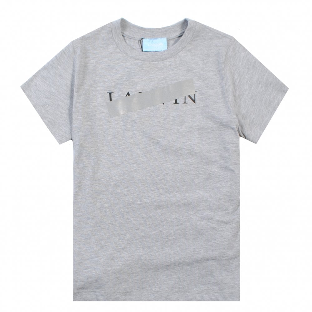 Lanvin Boys Crossed Logo T-Shirt Grey