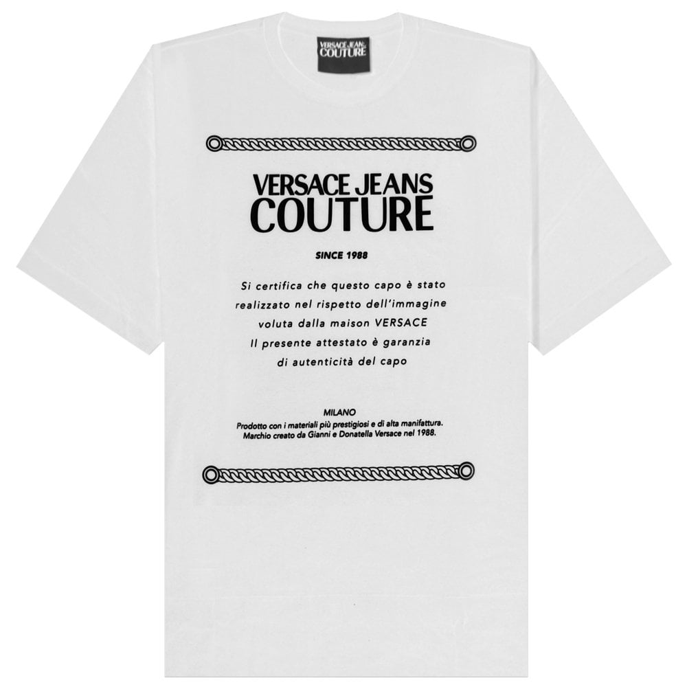 Versace Jeans Couture Men&#39;s Logo Plaque T-shirt White