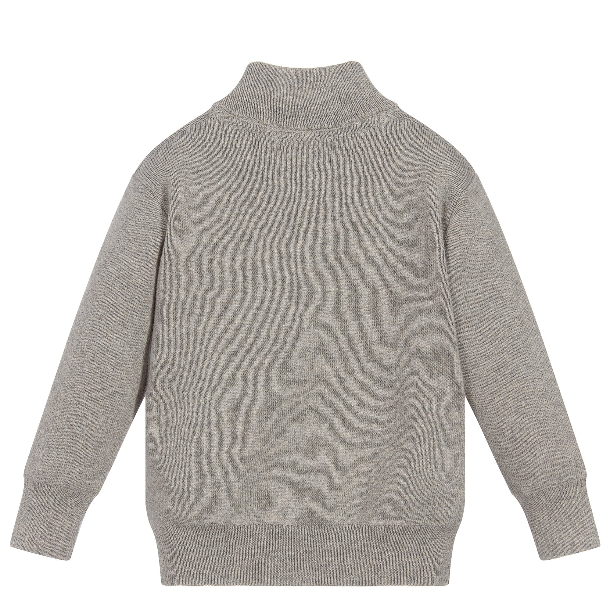 Ralph Lauren Boy&#39;s Knit Zip-Up Cardigan Grey