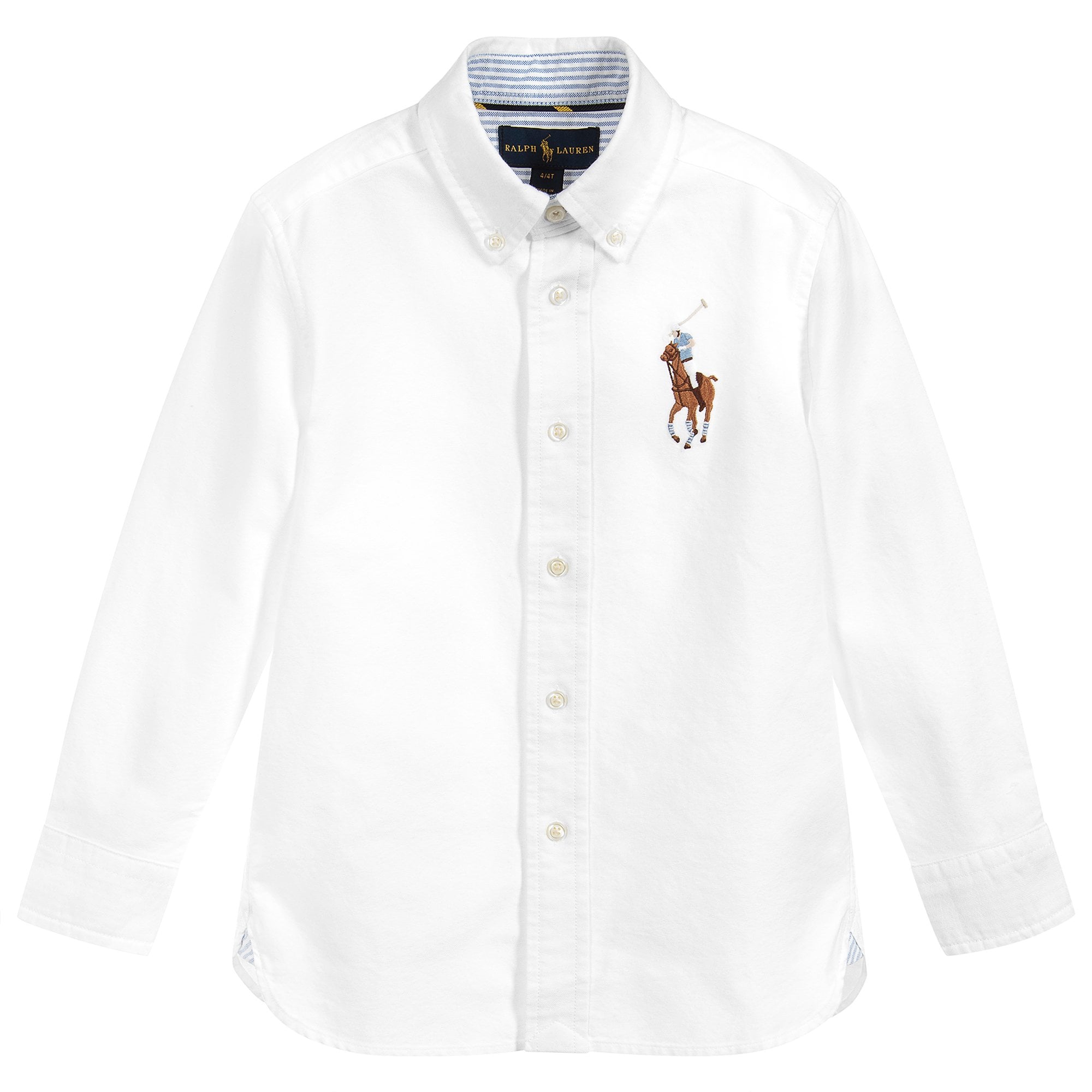 Ralph Lauren Boy&#39;s Oxford Pony Shirt White