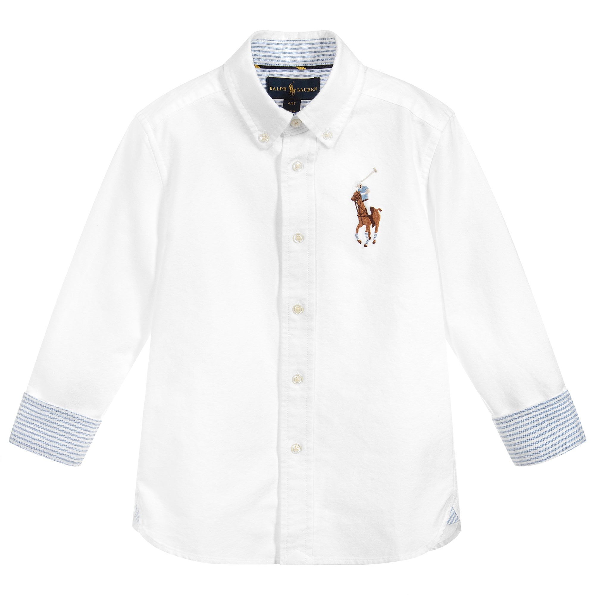 Ralph Lauren Boy&#39;s Oxford Pony Shirt White