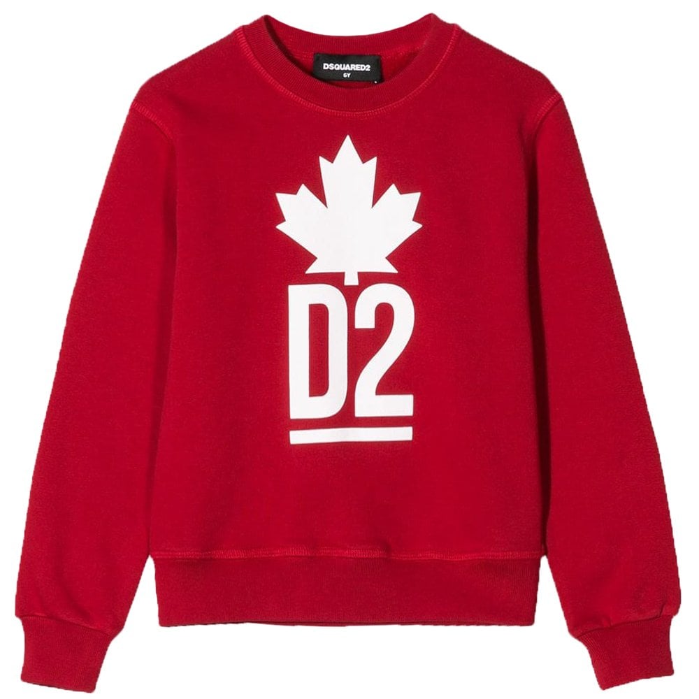 DSquared2 Boys Maple Leaf D2 Sweatshirt Red
