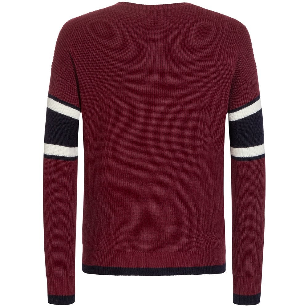 Dsquared2 Men&#39;s Caten Logo Knitted Jumper Burgundy