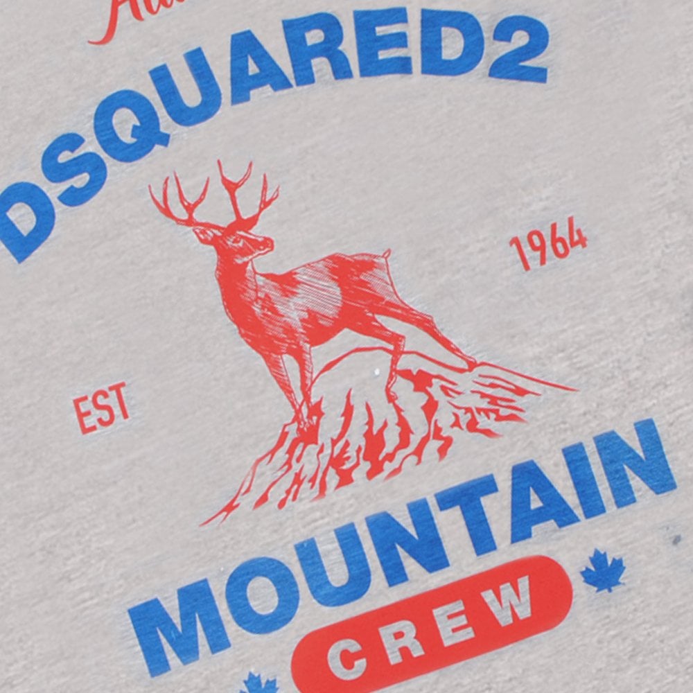 DSquared2 Men&#39;s  Mountain Crew Print T-Shirt Grey