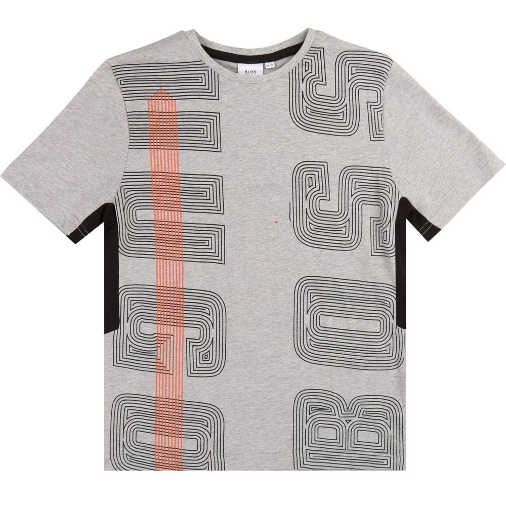 Hugo Boss Boys Short Sleeve Graphic Print T-shirt Grey