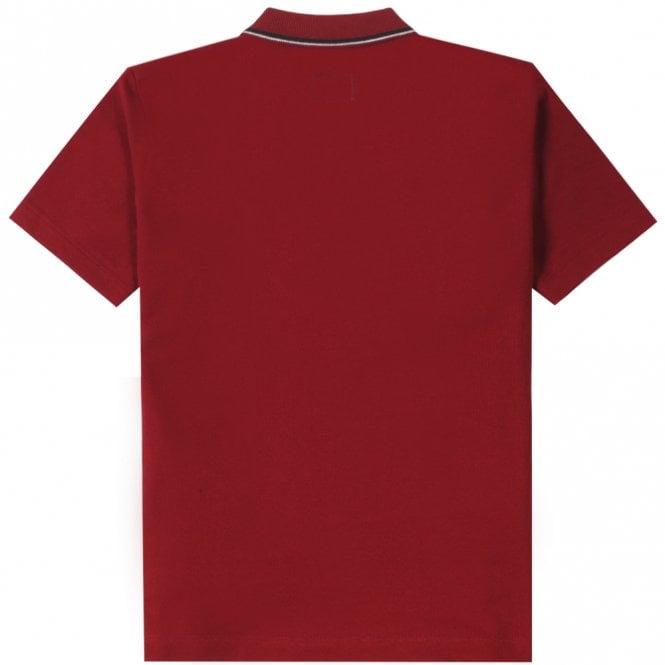 C.P Company Boys Tipped Logo Polo Shirt Red