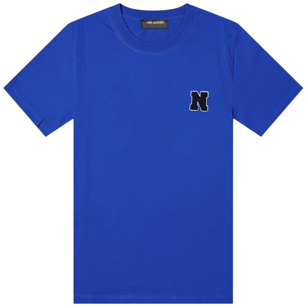 Neil Barrett Towelling Initial T-Shirt Blue