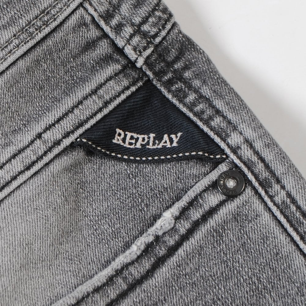 Replay Anbass Aged 10 Distressed Jeans Grey