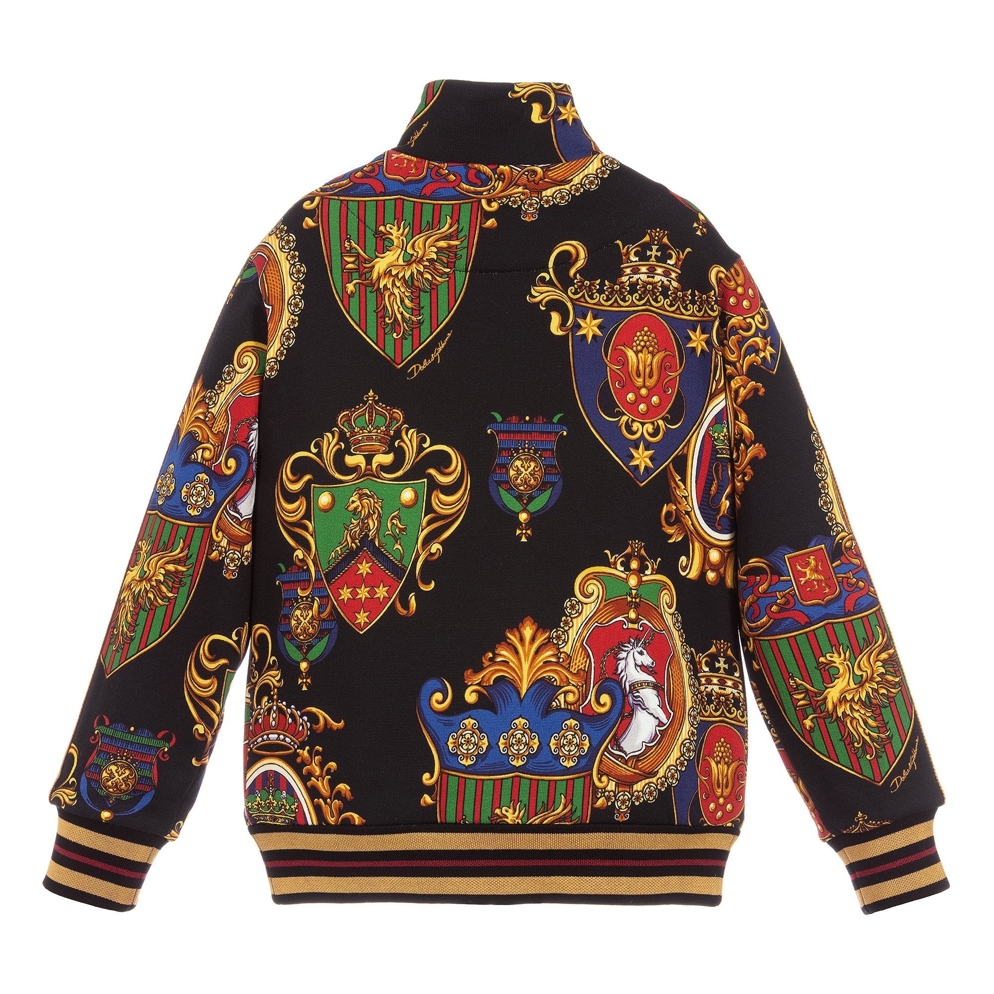 Dolce &amp; Gabbana Boys Zip Up Graphic Jacket Black