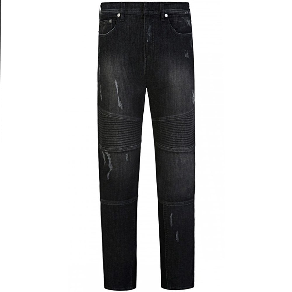 Neil Barrett Men&#39;s Regular Rise Black Jeans Black