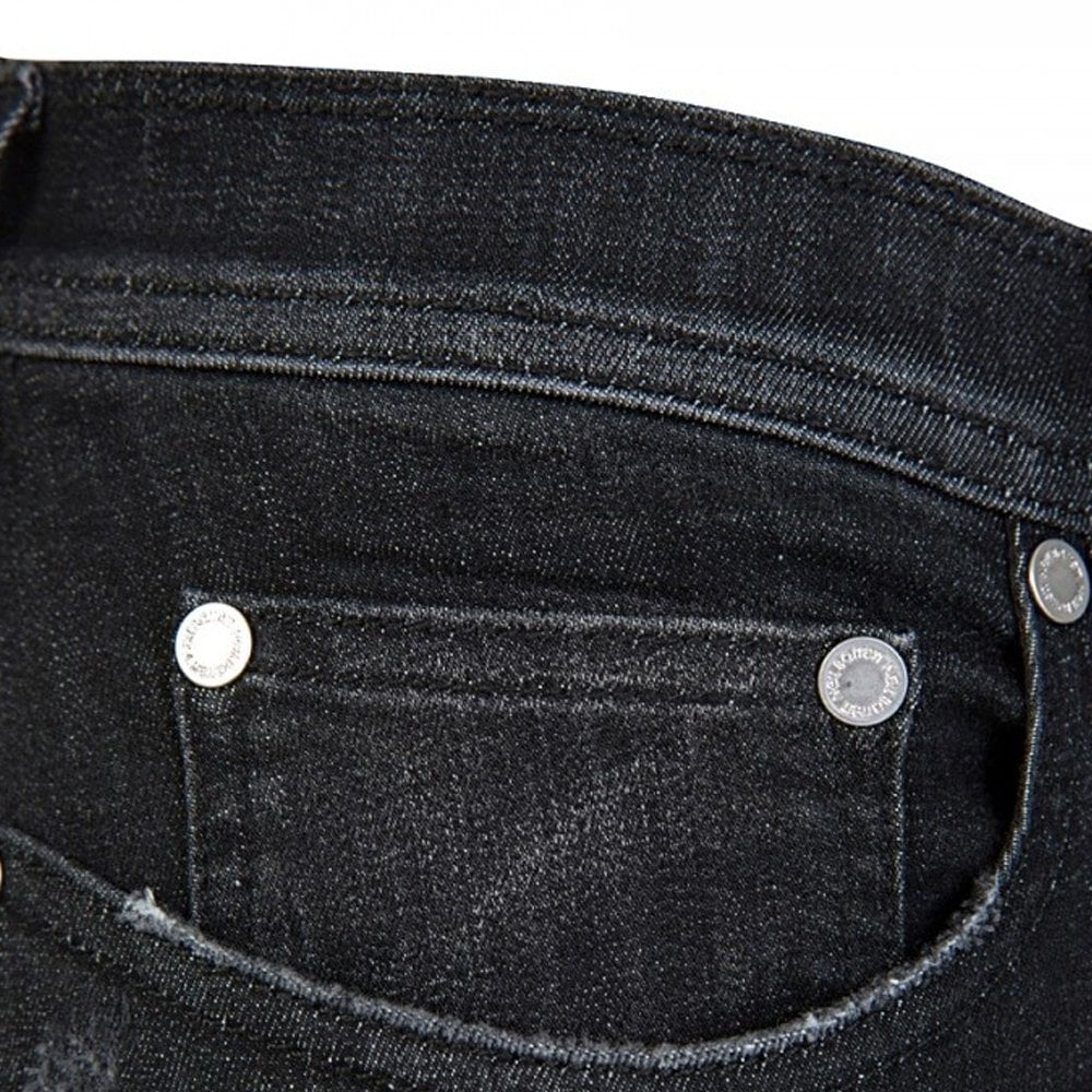 Neil Barrett Men&#39;s Regular Rise Black Jeans Black