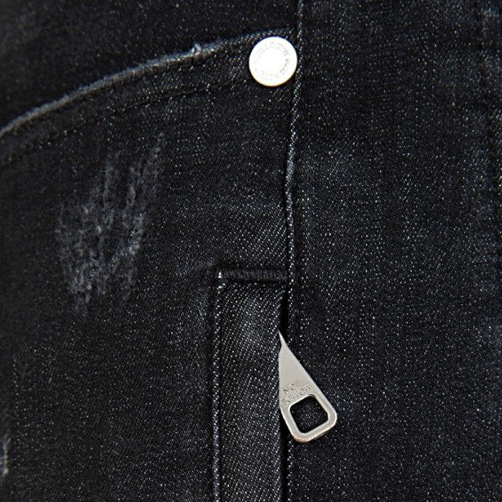 Neil Barrett Men&#39;s Regular Rise Black Jeans Black