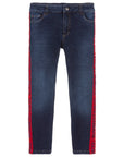 Dolce & Gabbana Boys Panel Jeans Blue & Red