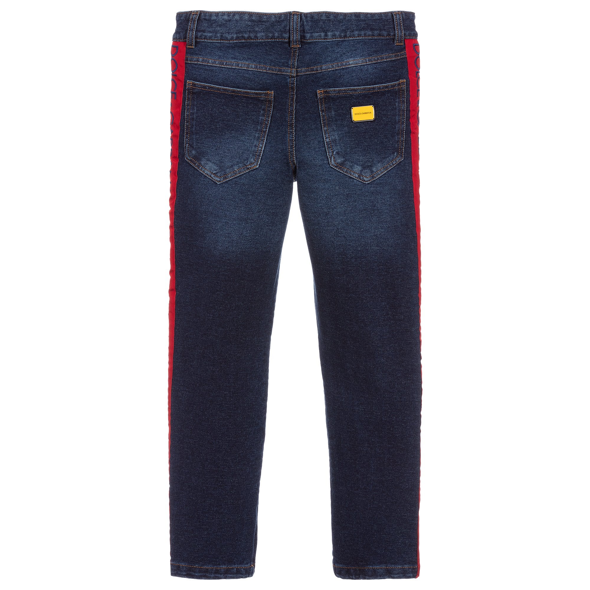 Dolce &amp; Gabbana Boys Panel Jeans Blue &amp; Red