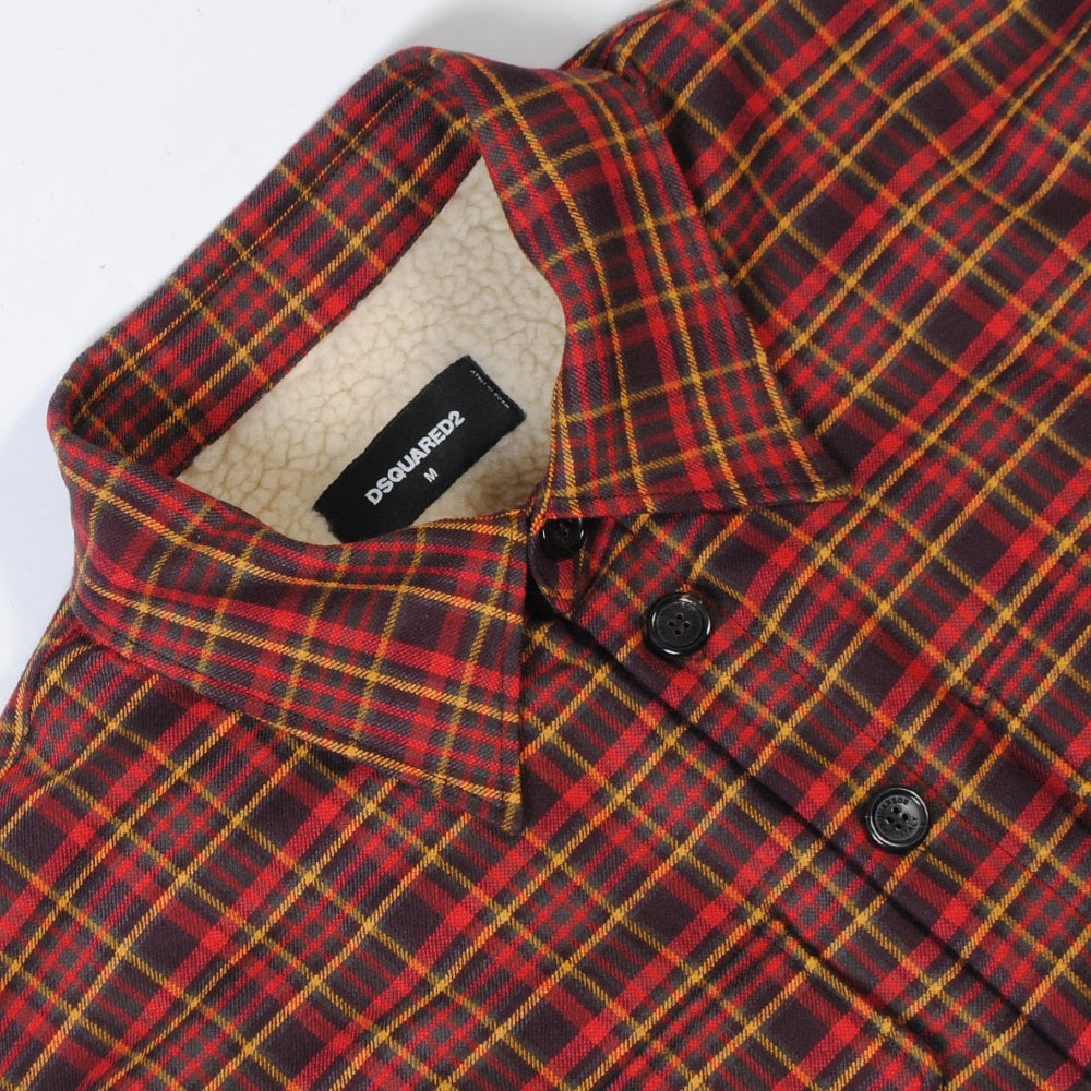 DSquared2 Men&#39;s Checked Fleece Shirt Red