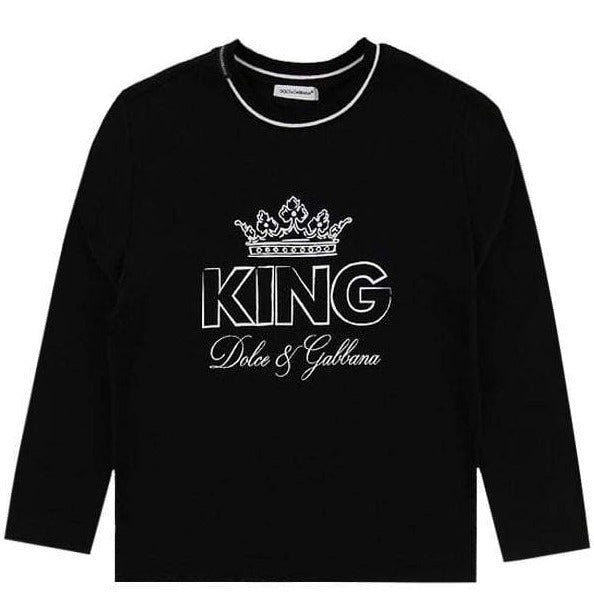 Dolce &amp; Gabbana Boys King T-shirt Black