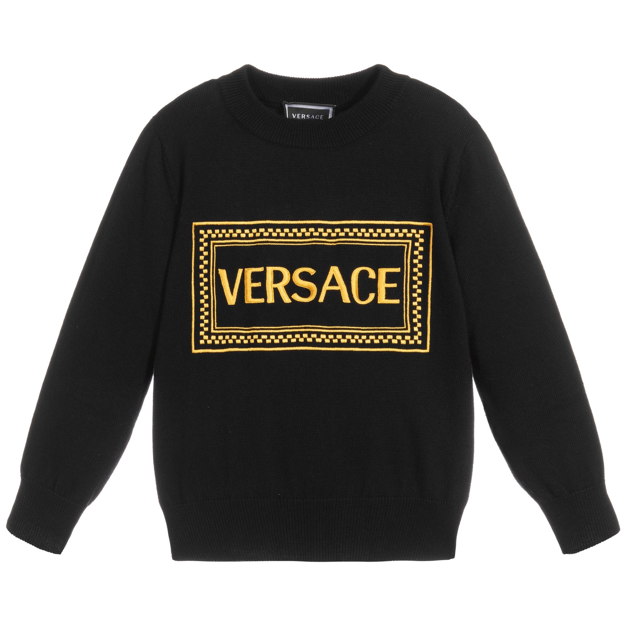 Young Versace Boys Logo Knitted Jumper Black
