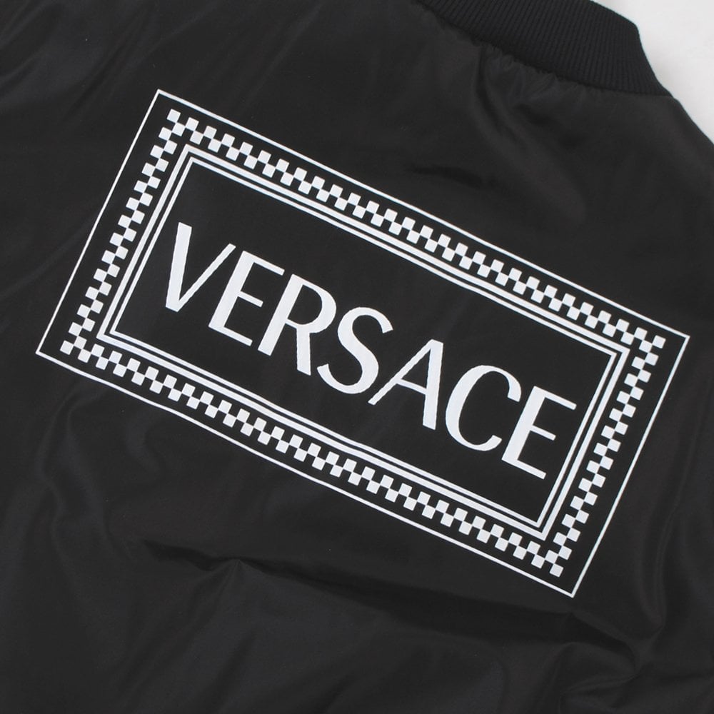 Young Versace Boys Reverse Logo Bomber Jacket Black