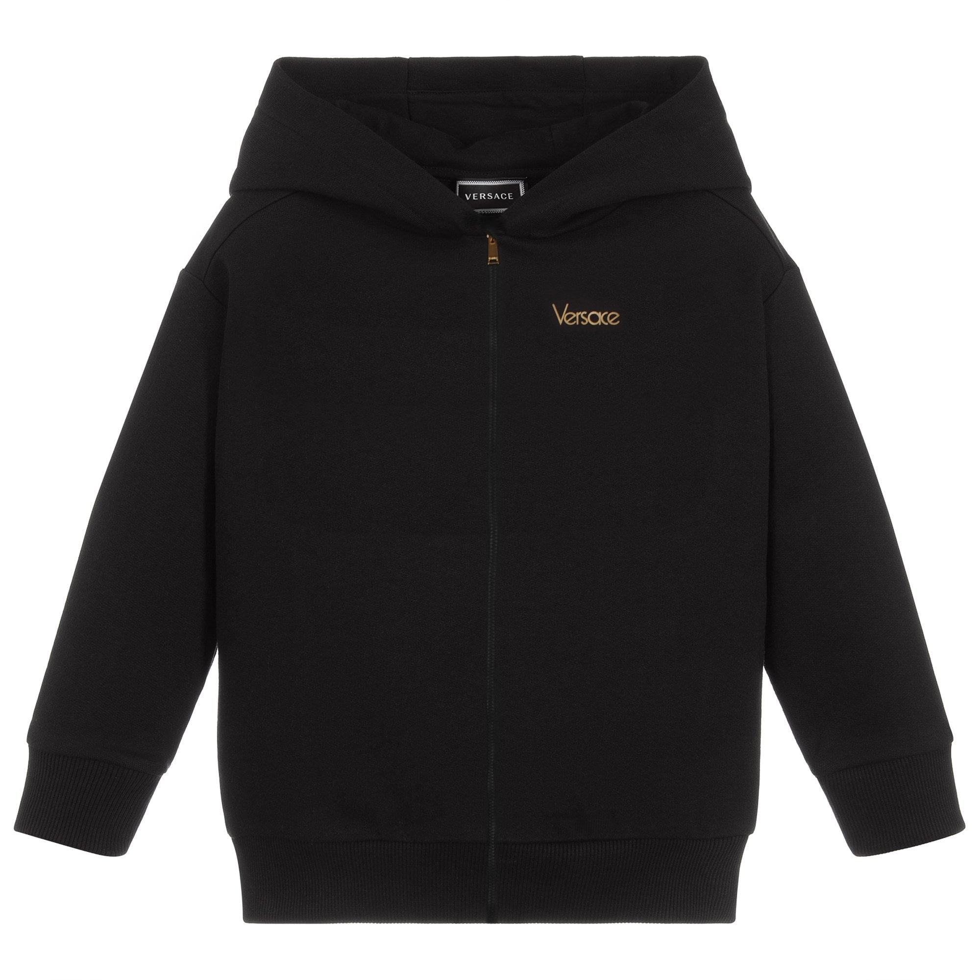 Young Versace Boys Reverse Logo Print Hoodie Black