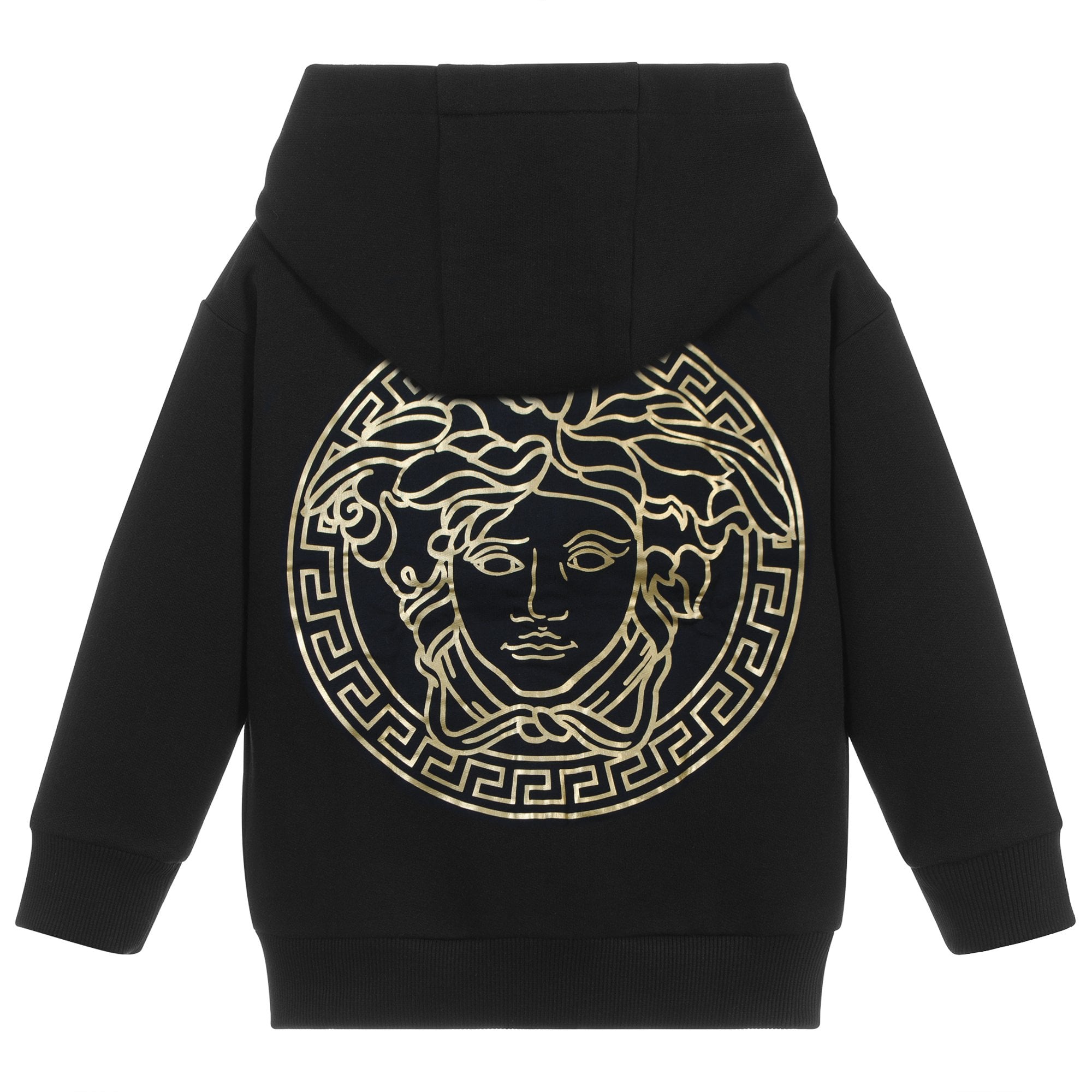 Young Versace Boys Reverse Logo Print Hoodie Black