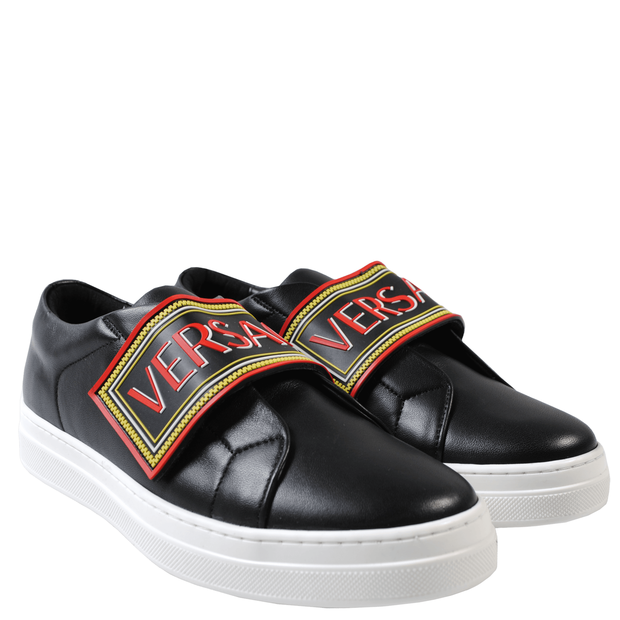 Versace Boys 90&#39;s Low Top Trainers Black