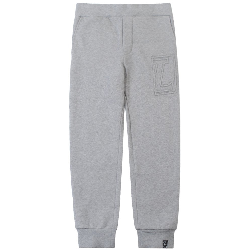 Lanvin Boys Logo Cotton Joggers Grey