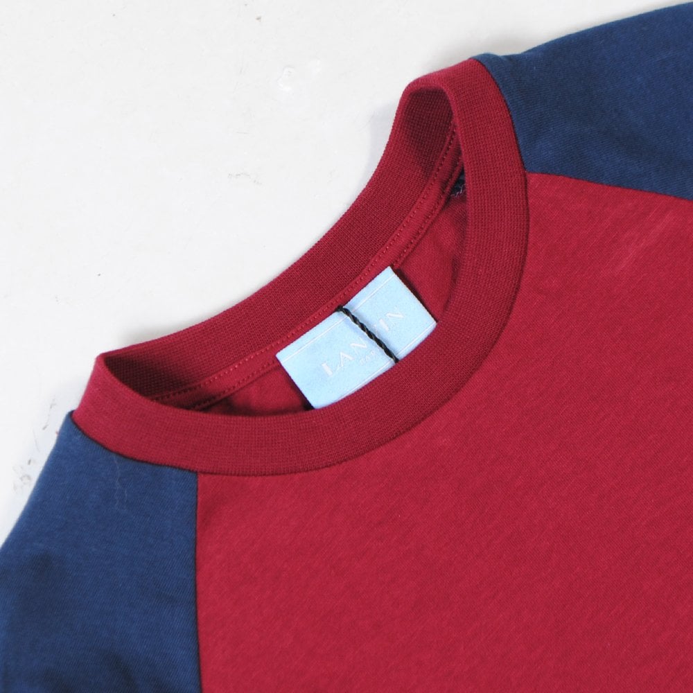 Lanvin Boys Badge Long Sleeve T-Shirt Burgundy