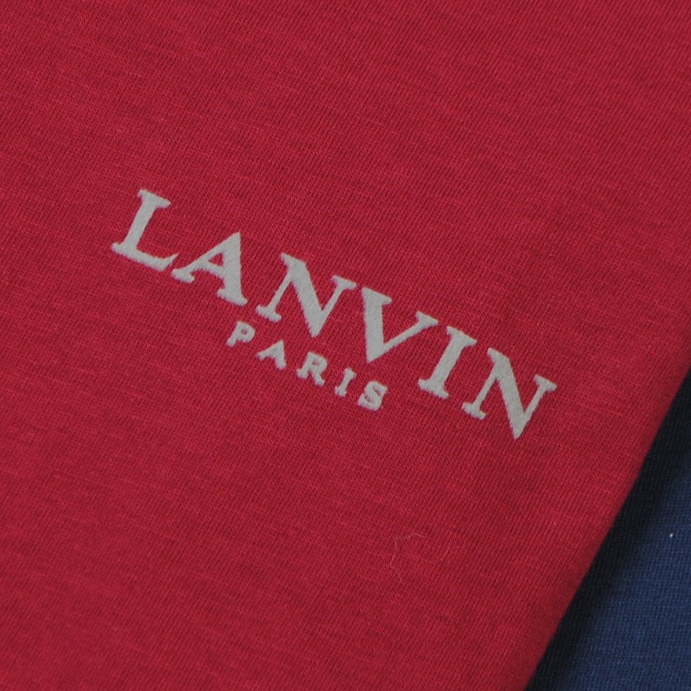 Lanvin Boys Badge Long Sleeve T-Shirt Burgundy