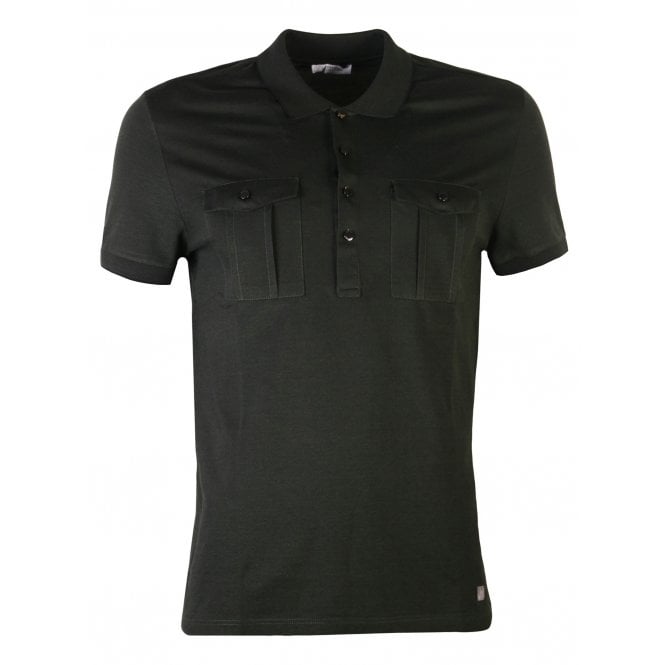 Versace Collection Men&#39;s Double Pocket Polo Shirt Black